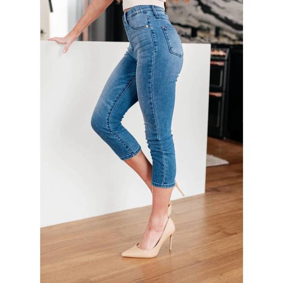 Judy Blue High Rise Double Waist Band Capri Jeans main image 0